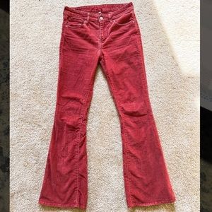 Levi’s Womens Corduroy Red Flare Pant
